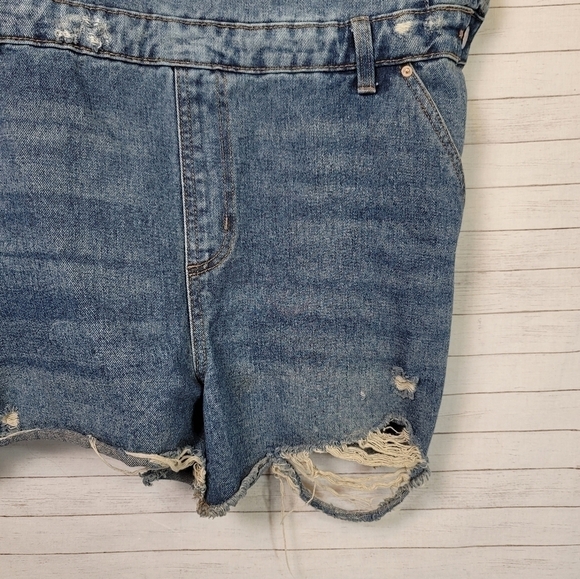 WILD FABLE DENIM OVERALL SHORTS, SZ XXL - Picture 4 of 11